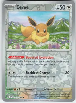 Eevee 143/191 Common Surging Sparks Pokemon Reverse Holo Near Mint - Image 1