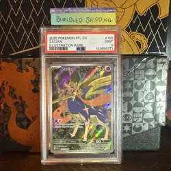Pokemon Zacian Phantasmal Flames Illustration Rare 100/094 PSA 9 - Image 1