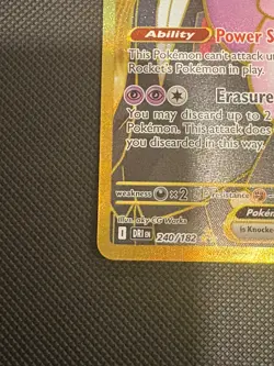 Team Rocket's Mewtwo ex 240/182 Destined Rivals Pokemon Gold Hyper Rare NM - Image 5