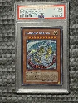 Yugioh Rainbow Dragon 1st Ed. TAEV-EN006 Secret Rare PSA 9 MINT HOLO BLEED - Image 1