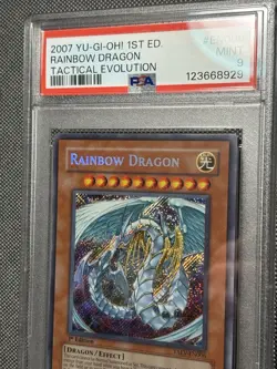 Yugioh Rainbow Dragon 1st Ed. TAEV-EN006 Secret Rare PSA 9 MINT HOLO BLEED - Image 2