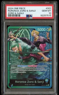 2024 One Piece English RORONOA ZORO & SANJI Zoro & Sanji ST12-001 - PSA 10 - Image 1