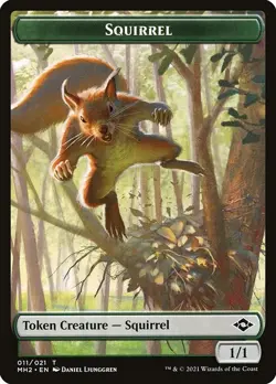 FOIL Squirrel Token 10x - Green - Ljunggren Art - MH2 Modern MTG Magic NM - Image 1