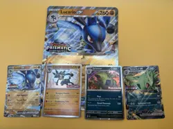 Pokemon Stamped Promos Prismatic Evolutions Lucario Tyranitar ex Premium - Image 1