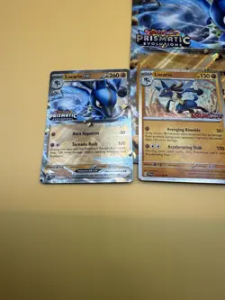 Pokemon Stamped Promos Prismatic Evolutions Lucario Tyranitar ex Premium - Image 3