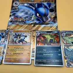 Pokemon Stamped Promos Prismatic Evolutions Lucario Tyranitar ex Premium - Image 4