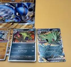 Pokemon Stamped Promos Prismatic Evolutions Lucario Tyranitar ex Premium - Image 5