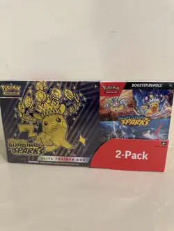 Pokemon Surging Sparks Elite Trainer Box + Booster Bundle FACTORY SEALED 2 Box - Image 1