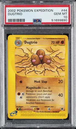2002 POKEMON EXPEDITION #44 DUGTRIO PSA 10 - Image 1