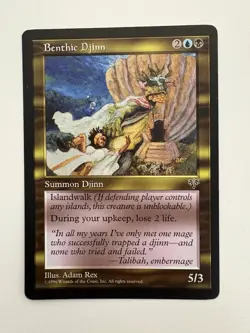 Benthic Djinn MTG Magic the Gathering Card NM Near Mint Mirage - Image 1