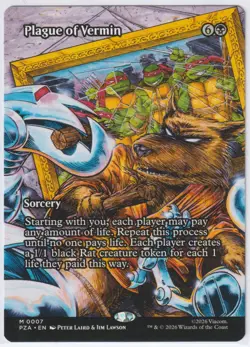 Plague of Vermin (Borderless) 7 TMNT Magic The Gathering Source Material M NM - Image 1