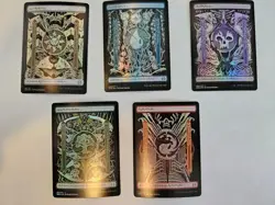 FOIL Full Art Phyrexian Text Basic Land Set - Phyrexia All Will Be One - MTG - Image 1