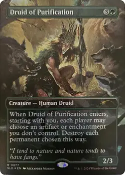 Druid of Purification (877) - NM - Rainbow Foil - Secret Lair Drop MTG Magic - Image 1