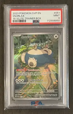 Snorlax 2023 Elite Trainer Box 151 Promo PSA 9 Mint Pokemon - Image 1