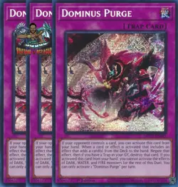 Yugioh! 3x Dominus Purge MP25-EN095 Prismatic Secret Rare 1st Ed NM - Image 1