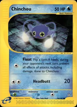CHINCHOU 70 COMMON AQUAPOLIS POKEMON MP - Image 1