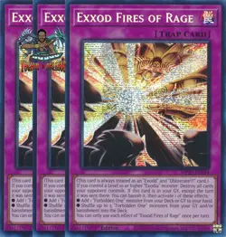 Yugioh! 3x Exxod Fires of Rage MP25-EN094 Prismatic Secret Rare 1st Ed NM - Image 1