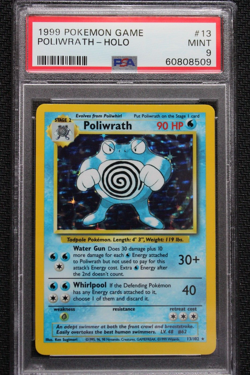 Pokemon Base Set Poliwrath Unlimited Holo 13/102 PSA 9 MINT Vintage WOTC - Image 1