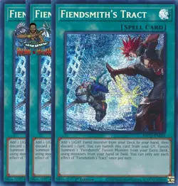 Yugioh! 3x Fiendsmith's Tract MP25-EN093 Prismatic Secret Rare 1st Ed NM - Image 1