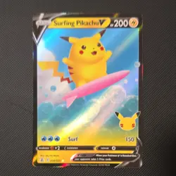 Pokemon Surfing Pikachu V 008/025 Celebrations Ultra Rare Holo 200HP Surf 150 - Image 1