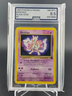 1999 Pokemon Mewtwo AGS 8.5 WOTC Black Star Movie Promo 3 - Image 1