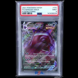PSA 9 POKEMON 2021 SWORD & SHIELD FA GENGAR VMAX #157 FUSION STRIKE 157/264 - Image 1