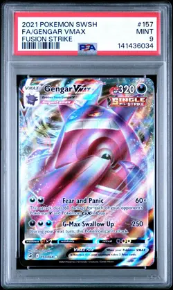 PSA 9 POKEMON 2021 SWORD & SHIELD FA GENGAR VMAX #157 FUSION STRIKE 157/264 - Image 3