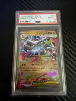 Pokemon TCG Mega Charizard X ex 013/094 Phantasmal Flames Holo PSA 10 English - Image 1