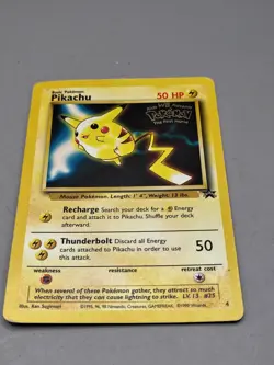 Vintage Pokemon Pikachu Black Star Promo WB Stamped the First Movie #4 HP - Image 1
