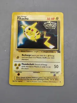 Vintage Pokemon Pikachu Black Star Promo WB Stamped the First Movie #4 HP - Image 2
