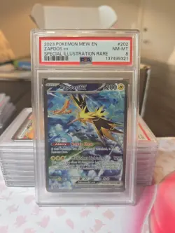 Pokemon TCG Scarlet & Violet Zapdos EX 202/165 Special Illustration Rare Psa 8 - Image 1