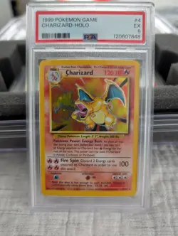 1999 Holo Rare Charizard 4/102 Base Set Pokemon TCG PSA 5 - Image 1