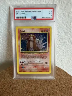2001 Pokemon Neo Revelation Entei Holo - PSA 5 EX (Unlimited) - Image 1
