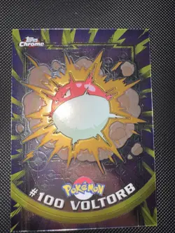 Pokemon Topps Chrome Voltorb #100 Series 2 HOLO Spectra 2000 with Hard Case - Image 3