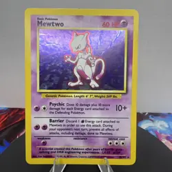 Pokemon TCG Mewtwo 10/102 1999 Base Set Holo Unlimited Rare LP/MP Condition - Image 1