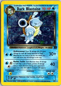 Dark Blastoise 3/82 Holo R Team Rocket Pokemon Unlimited Holo DMG - Image 1