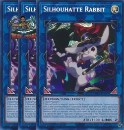 Yugioh! 3x Silhouhatte Rabbit MP25-EN090 Prismatic Secret Rare 1st Ed NM - Image 1