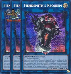 Yugioh! 3x Fiendsmith's Requiem MP25-EN089 Prismatic Secret Rare 1st Ed NM - Image 1
