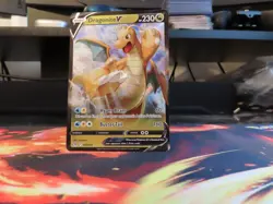 Dragonite V Pokemon GO Holo Rare NM Sleeved Pokemon Card Pack Fresh Mint - Image 3