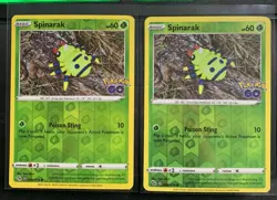 (2) Pokemon Go Spinarak Reverse Holo Peelable Ditto Cards - Image 1