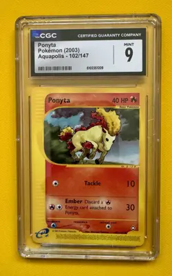 CGC 9 Ponyta 102/147 Aquapolis (2003) English Pokemon TCG Card - Image 1