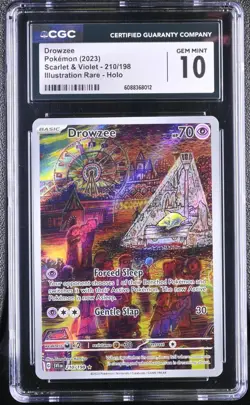 Pokemon Drowzee Scarlet & Violet Illustration Rare #210 CGC 10 Gem Mint TCG Card - Image 1