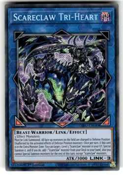 Yugioh Scareclaw Tri-Heart DIFO-EN049 Secret Rare 1st Ed NM - Image 1