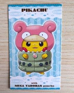 Poncho Pikachu Mega Slowbro Yadoran Business Card Pokemon Canter Japan 2015 - Image 1
