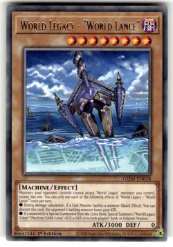 Yugioh! World Legacy - "World Lance" - GEIM-EN058 - Rare - 1st Edition Near Mint - Image 1