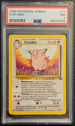 ⭐PSA 7 Clefable 17/64⭐ Unlimited Pokemon Card Non Holo Jungle - Image 1