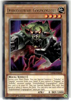 Dodododwarf Gogogoglove - LED6-EN036 - Rare - 1st Edition - YuGiOh TCG NM - Image 1