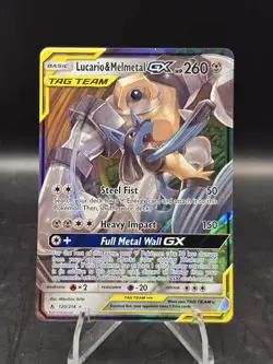 Pokemon TCG Lucario & Melmetal GX 120/214 SM Unbroken Bonds Full Art Holo NM - Image 1