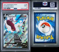 Medicham V 186/203 Alt Art Full Art Holo Evolving Skies Pokemon TCG PSA 9 Mint - Image 3