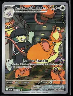 Team Rocket's Raticate 202/182 Illustration Rare Destined Rivals Pokemon NM - Image 1